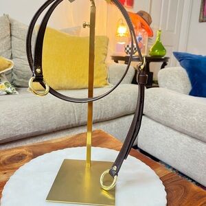 Coach Brown Leather Strap with Gold Rings